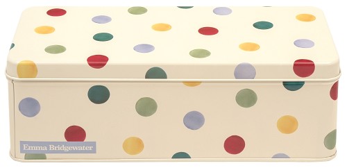 Long Deep Rectangular Tin Polka Dots